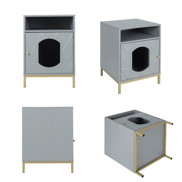 Tucker Murphy Pet™ Pet Side Table, Cat Litter Box Enclosure, Litter Box